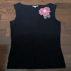 RW&Co Tank top with flower and beads